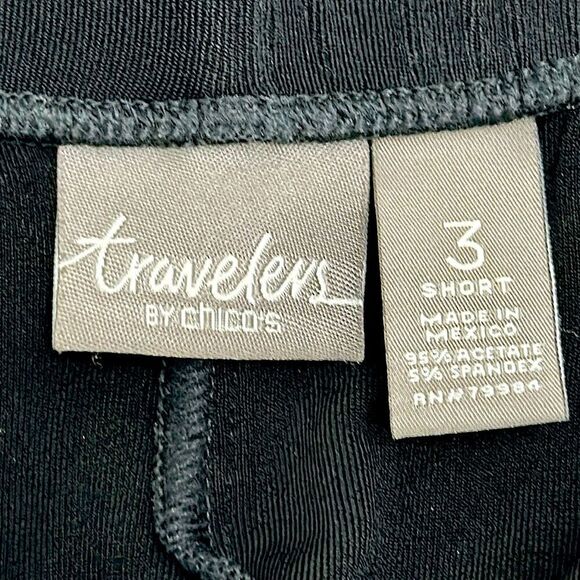 Chico's Travelers Pants Size 3S 16S Black Classic No Tummy Straight Leg #3 - Picture 11 of 13